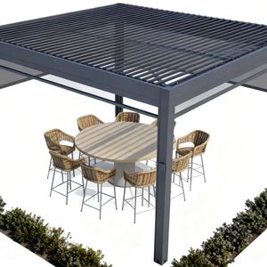 Pergola à persiennes en aluminium direct d'usine véranda à auvent rétractable à toit motorisé couverture de patio pergola pare-soleil extérieure - Product Image 3