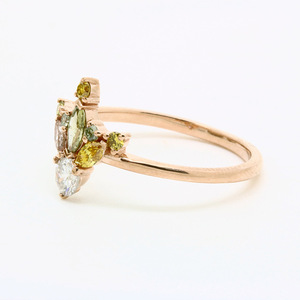 Anello da Donna Multicolore Sfumato Ispirato alla Foresta Verde, Elegante Gioiello Regolabile in Rame - Product Image 3