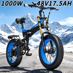 Vélo électrique de montagne pliable <span class=keywords><strong>Lankeleisi</strong></span> <span class=keywords><strong>X3000</strong></span> <span class=keywords><strong>PLUS</strong></span> avec moteur de 1000W, batterie 48V17.5AH, pneus de 20 pouces, freins hydrauliques et suspension intégrale - Product Image 2
