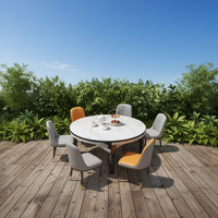 Ensemble de table à manger rétractable, extensible et pliable, plateau en pierre frittée, pieds en bois massif, multifonctionnel, contemporain, pour la maison et l'hôtel
