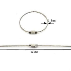 EWANG 120mm Outdoor Hiking Stainless Steel Keychain Cable <b>Key</b> Ring - Product Image 3
