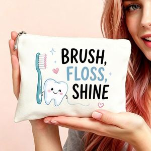 Cadeaux idéaux pour les voyages, sacs cadeaux d'anniversaire pour femmes, trousse de maquillage sur le thème du brossage dentaire pour maman, filles - Product Image 4