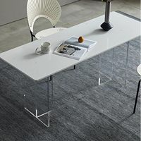 Support de pied de table en acrylique en forme de T, haute transparence, écologique, recyclable, épaisseur 2 cm, pour tables à manger et tables basses