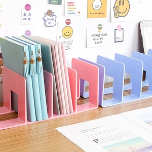 Dudukan buku bening kualitas tinggi pabrik murah <span class=keywords><strong>Multi</strong></span> fungsi warna 4 kisi tempat buku plastik penahan majalah Ujung buku - Product Image 4