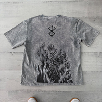 T-shirt graphique Anime Berserk Ichigo pour hommes, surdimensionné, effet délavé, style streetwear vintage