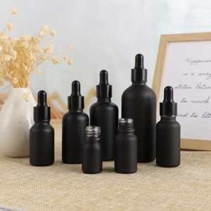 Эфирное масло флакон для духов 5 мл 10 мл 15 мл 20 мл 30 мл 50 мл 100 мл матовый черный стеклянный флакон-капельница с капельницей - Product Image 1