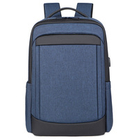 Sac à dos imperméable pour ordinateur portable d'affaires pour hommes, sac d'ordinateur de grande capacité de 15,6 pouces avec chargement USB pour les voyages et l'école