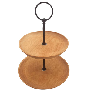 Espositore da Dessert in legno a doppio strato reale retrò in stile europeo di vendita calda - Product Image 2