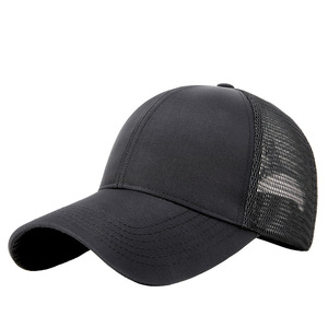 Unisex Baseball Cap Mesh Quick Drying Breathable Sun Protection Outdoor Sports Hat Black - Product Image 1