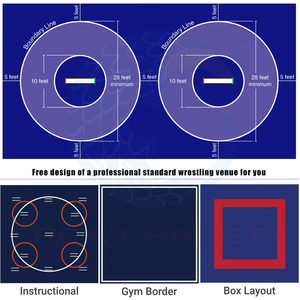 カスタムユニセックス14x14レスリングマットと10x10柔術マットPVCビニール表面レスリングロールマットxpeフォームグラップリング用素材 - Product Image 4