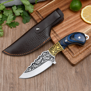 Cuchillos hechos a mano de acero inoxidable con diseño tallado grueso <span class=keywords><strong>para</strong></span> acampar al aire libre, cortar <span class=keywords><strong>carne</strong></span>, <span class=keywords><strong>comer</strong></span>, <span class=keywords><strong>cuchillo</strong></span> de mano conveniente - Product Image 3