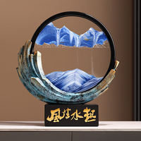 Peinture au sable mouvant en résine de style chinois, peinte à la main, écologique, ornement de décoration, salon, créatif culturel