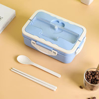 Boîtes Bento en Plastique Alimentaire Écologiques d'Origine, Réchauffables, pour Adultes et Enfants, avec Couverts Offerts