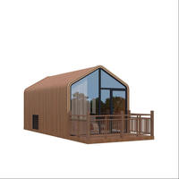 Capsule spatiale urbaine haut de gamme en acier préfabriqué, maison mobile au design triangulaire, villa/appartement moderne de luxe avec chambre et salon
