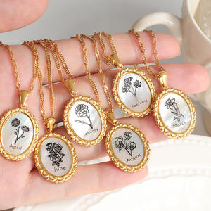 MICCI – collier en acier inoxydable plaqué or 18K avec pendentif fleur de naissance de 12 <span class=keywords><strong>mois</strong></span> pour femme, nouvelle mode <span class=keywords><strong>2022</strong></span> - Product Image 4