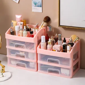Drawer Type Desktop Skincare Lipstick Multifunctional Plastic Storage Box Cosmetics Storage Box With Drawer
