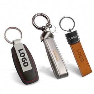 Premium Business Keychain Accessory Personalized Engraved LOGO Leather <b>Key</b> <b>Chains</b> for Gifts Promotion - Product Image 1