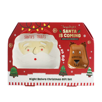 BespritGift Assiette en céramique de Noël créative Renne personnalisé Père Noël Design Ensemble cadeau de vacances personnalisé pour cadeaux de Noël