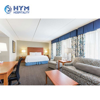 Ensemble de chambre d'hôtel moderne Hampton Inn, mobilier commercial en chêne MDF écologique et portable, taille King, couleur personnalisée, 3-5 étoiles