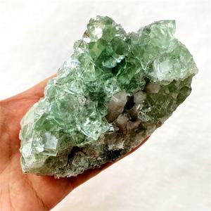 סיטונאי טבעי ירוק מחוספס אבן מינרלי דגימת ריפוי גלם קריסטל xianghualing פלואוריט אשכול עבור אוסף קישוט - Product Image 3