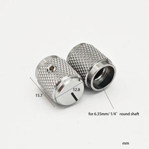 Bouton de capuchon de commande rotatif en aluminium noir 13X16mm 6.35mm 1/4 "avec pointeur gris pour pédale d'effet - Product Image 2