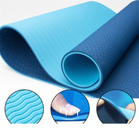 Tapis de yoga en TPE écologique antidérapant, épaisseur 6MM 8MM 10MM, tapis de Pilates avec œillets, 183cm, imperméable, universel