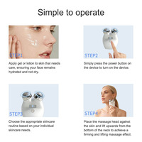 Masseur facial électrique portatif avec dispositif de lifting pour le visage et le cou, rouleaux de modelage, prise américaine