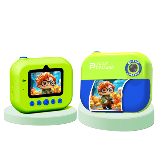 Kids Camera with Instant Print, High Definition Pixels,Dual Lens,easy Switching - Blue