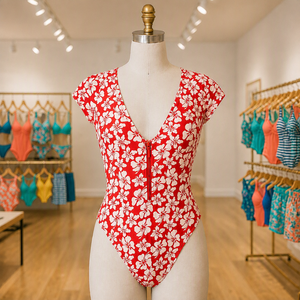 Maillots <span class=keywords><strong>de</strong></span> <span class=keywords><strong>bain</strong></span> une pièce <span class=keywords><strong>de</strong></span> luxe recyclés pour femmes, avec manches courtes, personnalisables et <span class=keywords><strong>de</strong></span> haute qualité, par un fabricant <span class=keywords><strong>de</strong></span> marques privées - Product Image 3