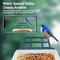 Mangeoire à oiseaux intelligente et automatique pour l'extérieur avec caméra à énergie solaire et fonctionnalités de reconnaissance innovantes