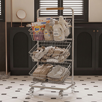 Panier à linge moderne à double niveau en acier inoxydable 304, unité de rangement détachable pour vêtements féminins, pour salle de bain et balcon