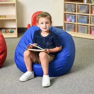 Blue Flexible Seating Classroom Furniture Children Lazy Big Bean Bag Chair Cover for Toddler Daycare Playroom