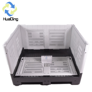 Wholesale large bulk storage box pallet foldable plastic pallet box for fruits and vegetables