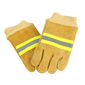 Gants d'incendie de forêt jaune de <span class=keywords><strong>pompier</strong></span> gants de vêtements ignifuges gants de sécurité ignifuges en cuir - Product Image 1