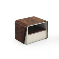 Table de chevet moderne en bois de placage courbé, finition haute brillance, avec tiroir et compartiment ouvert, table de chevet de luxe pour chambre de villa