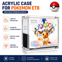 Boîte de présentation en acrylique pour Pokemen Elite Trainer Box, anti-poussière, anti-rayures, couvercle magnétique robuste, protection pour ETB TCG