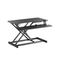 Convertisseur de bureau debout réglable en hauteur, petit bureau pour ordinateur portable, ressort à gaz, poste de travail assis-debout avec plateau pour clavier pour le bureau