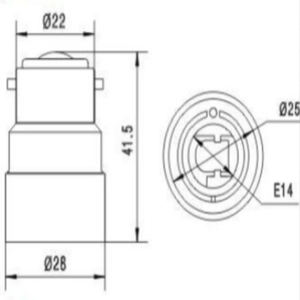 <span class=keywords><strong>Convertisseur</strong></span> de <span class=keywords><strong>douille</strong></span> d'ampoule à LED <span class=keywords><strong>B22</strong></span> <span class=keywords><strong>vers</strong></span> <span class=keywords><strong>E14</strong></span> Adaptateur de base d'ampoule de lampe <span class=keywords><strong>Convertisseur</strong></span> ignifuge <span class=keywords><strong>B22</strong></span> <span class=keywords><strong>vers</strong></span> <span class=keywords><strong>E14</strong></span> Support de lampe - Product Image 2