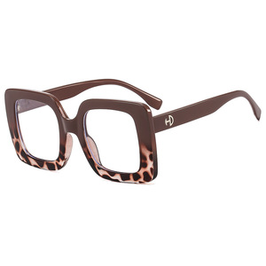 Gafas Ópticas Cuadradas con Montura Completa, Lentes Transparentes Marrones, Unisex, Montura Extra Ancha 2022 - Product Image 5