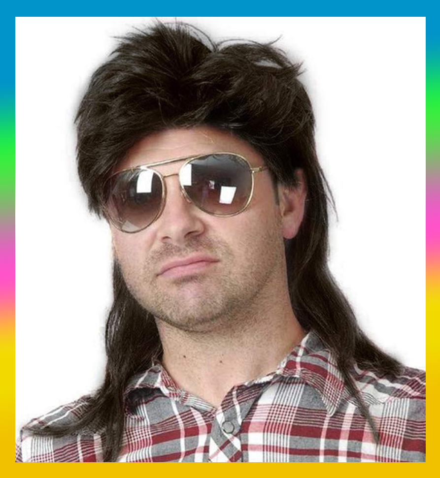 Dsimeig Lange Mullet Perücke Asche Blonde | 70er/80er Jahre Style | Für Cosplay & Kostümparty