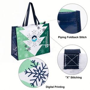 Bolsas de compras brillantes no tejidas de Navidad bolsa de comestibles reutilizable personalizada - Product Image 4