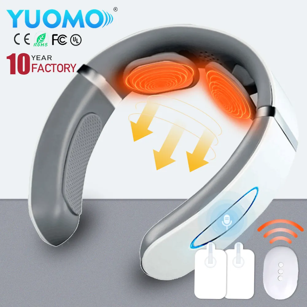 Wireless Heat Best Portable Massager Of Neck Kneading Pulse 6 Modes 2021 / Mini U Shape Intelligent Smart Electric Neck Massager