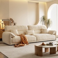 Muebles de Oficina y Sala de Estar al por Mayor, Diseño Simple y Elegante, Sofá Modular en Forma de L de Cuero Crema Moderno, Cómodo, con Tapicería de Tela