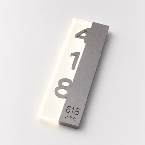 <span class=keywords><strong>Plaque</strong></span> de porte d'hôtel personnalisée EZD en acier inoxydable et acrylique avec numéro LED, signalétique directionnelle avec Braille, <span class=keywords><strong>plaque</strong></span> de chambre d'appartement - Product Image 3