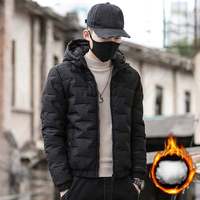 Blouson d'hiver matelassé pour homme, décontracté, à capuche, col montant, fermeture éclair frontale, coupe-vent, respirant, imperméable, motif cœur, style streetwear