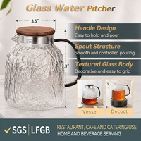 Carafe en verre borosilicate résistant à la chaleur avec poignée, théière en verre à double usage chaud et froid avec infuseur intégré pour restaurant