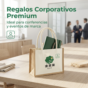 Bolsa de Mano de Arpillera Personalizable con Logotipo, Bolsa Ecológica Reutilizable para Ferias y Regalos Empresariales - Product Image 3