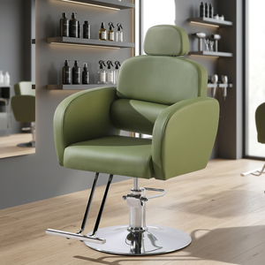 Fauteuil de Barbier Noir Hydraulique, Chaise de Coiffure Pivotante avec Appui-tête pour Salon de Coiffure - Product Image 4