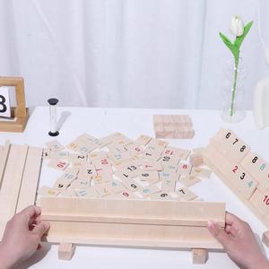Set di giochi di ramino in legno che giocano a tessere gioco di feste per amici di famiglia - Product Image 3