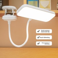 Lampe de bureau LED à clipser, protection des yeux, protection de la vision des enfants, rechargeable, commande tactile, CRI élevé 80-89, moderne et minimaliste